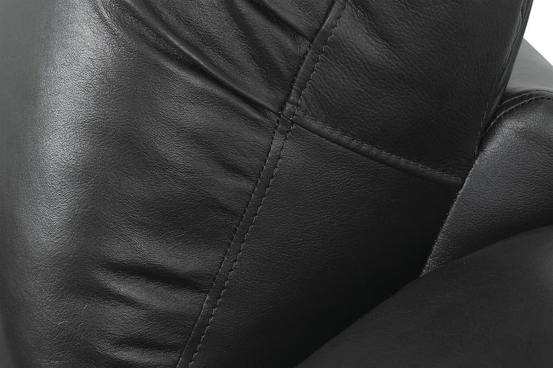 Sofa inclinable Toreno de 86 po en cuir véritable - noir