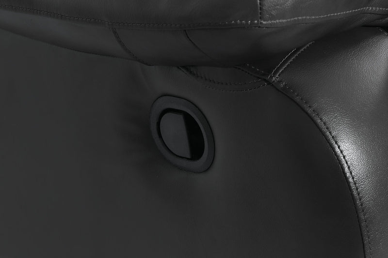 Sofa inclinable Toreno de 86 po en cuir véritable - noir