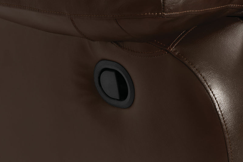 Fauteuil à inclinaison électrique Toreno de 42 po en cuir véritable - brun