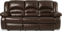  Sofa inclinable Toreno de 86 po en cuir véritable - brun