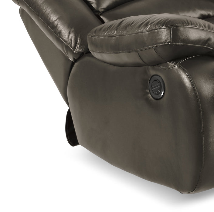 Fauteuil à inclinaison électrique Toreno de 42 po en cuir véritable - gris