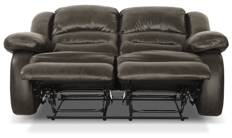 Causeuse inclinable Toreno de 64 po en cuir véritable - grise