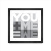 Œuvre d’art murale encadrée noire et mate « You Me We I » 36 x 36