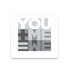 Œuvre d’art murale encadrée noire et mate « You Me We I » 30 x 30