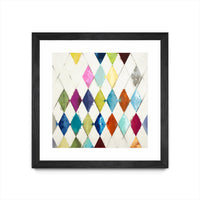 Œuvre d’art murale encadrée noire et mate « Diamonds » 30 x 30