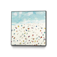Œuvre d'art murale sur toile encadrée noire « Beach Days » 20 x 20