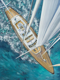 Œuvre d’art murale Giant Art « Sailing Around The World » 72 x 54