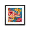 Œuvre d’art murale encadrée noire et mate « Spring Bouquet V31 » 36 x 36
