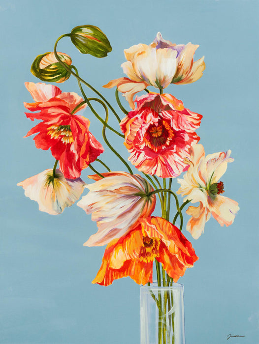 Œuvre d’art murale Giant Art « Paper Poppies » 72 x 54