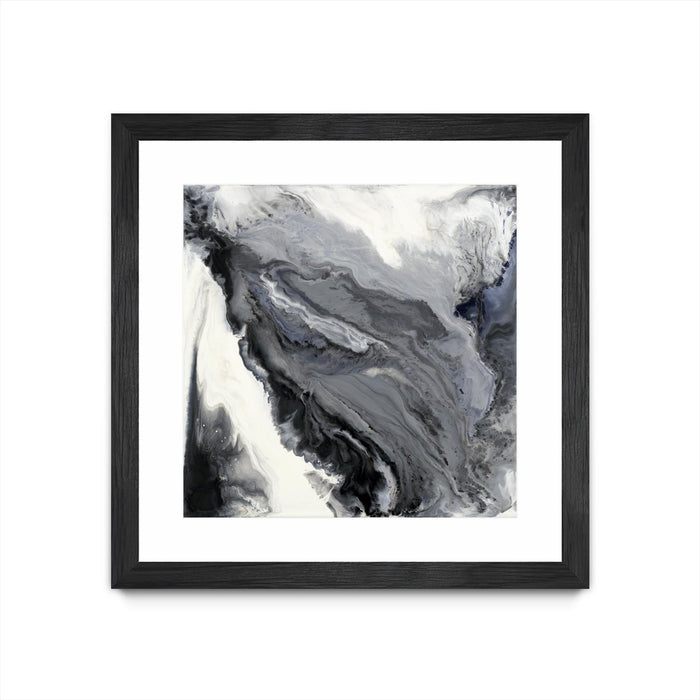Œuvre d’art murale encadrée noire et mate « Approaching » 30 x 30