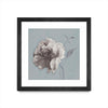 Œuvre d’art murale encadrée noire et mate « Floral Symposium Ii » 30 x 30