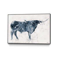 Œuvre d’art murale sur toile encadrée noire « Longhorn V2 » 36 x 24