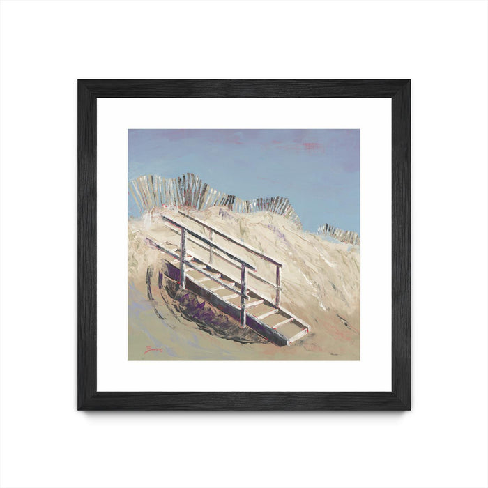 Œuvre d’art murale encadrée noire et mate « Beach Access » 36 x 36