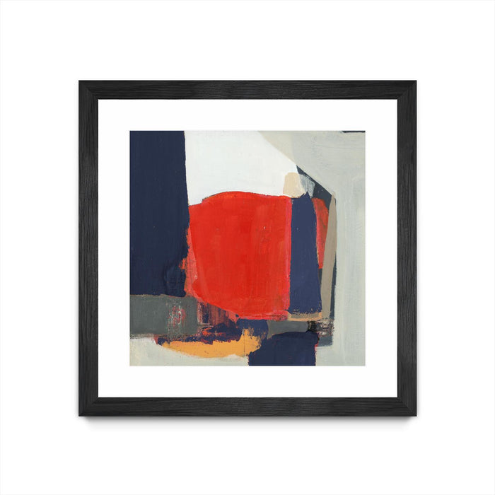 Œuvre d’art murale encadrée noire et mate « Orange Crush V6 » 36 x 36