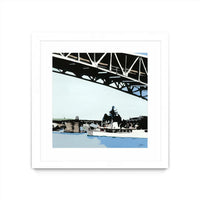 Œuvre d’art murale encadrée blanche et mate « To The Cut » 30 x 30