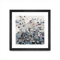 Œuvre d’art murale encadrée noire et mate « Crowd Sourcing » 30 x 30