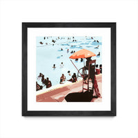 Œuvre d’art murale encadrée noire et mate « It's All Going Just Swimmingly » 36 x 36