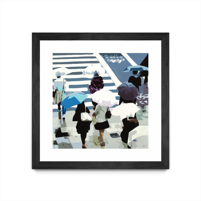 Œuvre d’art murale encadrée noire et mate « April Showers » 36 x 36
