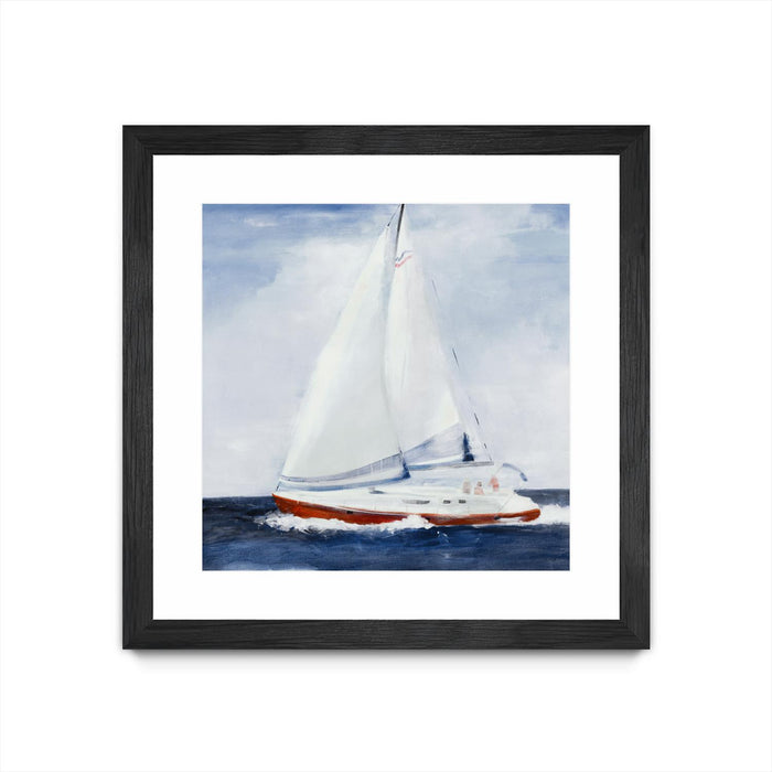 Œuvre d’art murale encadrée noire et mate « Chasing The Sun » 30 x 30
