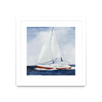 Œuvre d’art murale encadrée blanche et mate « Chasing The Sun » 30 x 30