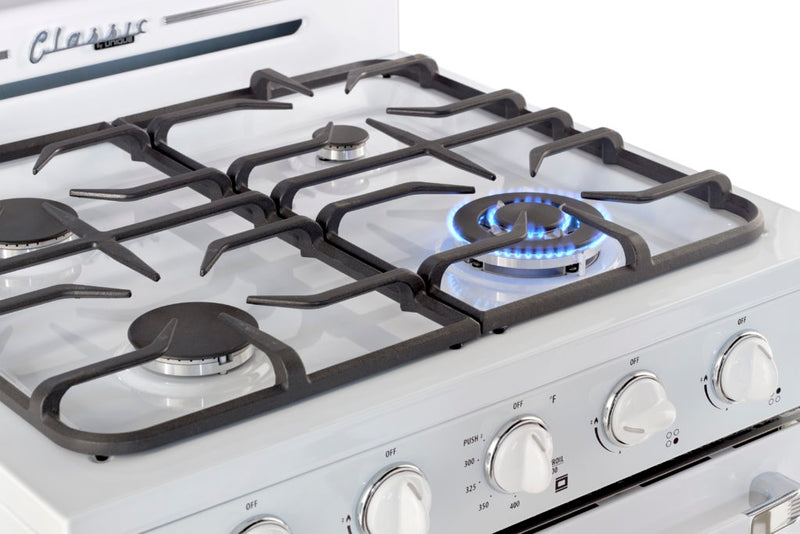 Cuisinière gaz propane Classic Rétro hors réseau par Unique 30 po avec allumage à pile - UGP-30CR OF1 W