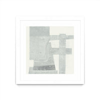 Œuvre d’art murale encadrée blanche et mate « Orien » 36 x 36