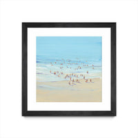 Œuvre d’art murale encadrée noire et mate « Beach Day I » 30 x 30