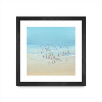 Œuvre d’art murale encadrée noire et mate « Beach Day Ii » 36 x 36