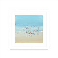 Œuvre d’art murale encadrée blanche et mate « Beach Day Ii » 36 x 36