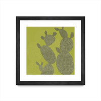 Œuvre d’art murale encadrée noire et mate « Opuntia Ii » 36 x 36