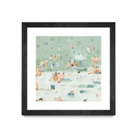 Œuvre d’art murale encadrée noire et mate « Summer Confetti I » 30 x 30
