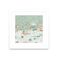 Œuvre d’art murale encadrée blanche et mate « Summer Confetti I » 30 x 30