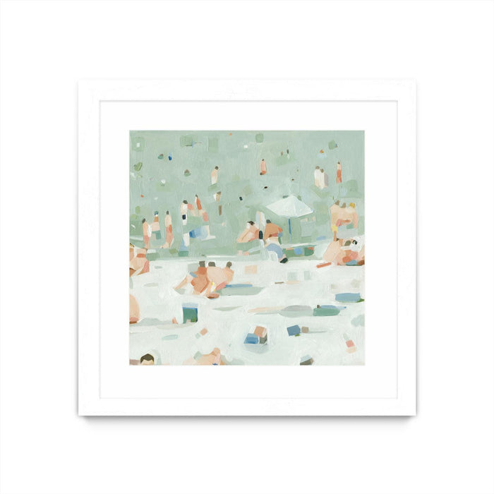 Œuvre d’art murale encadrée blanche et mate « Summer Confetti I » 36 x 36