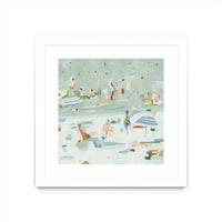 Œuvre d’art murale encadrée blanche et mate « Summer Confetti Ii » 30 x 30