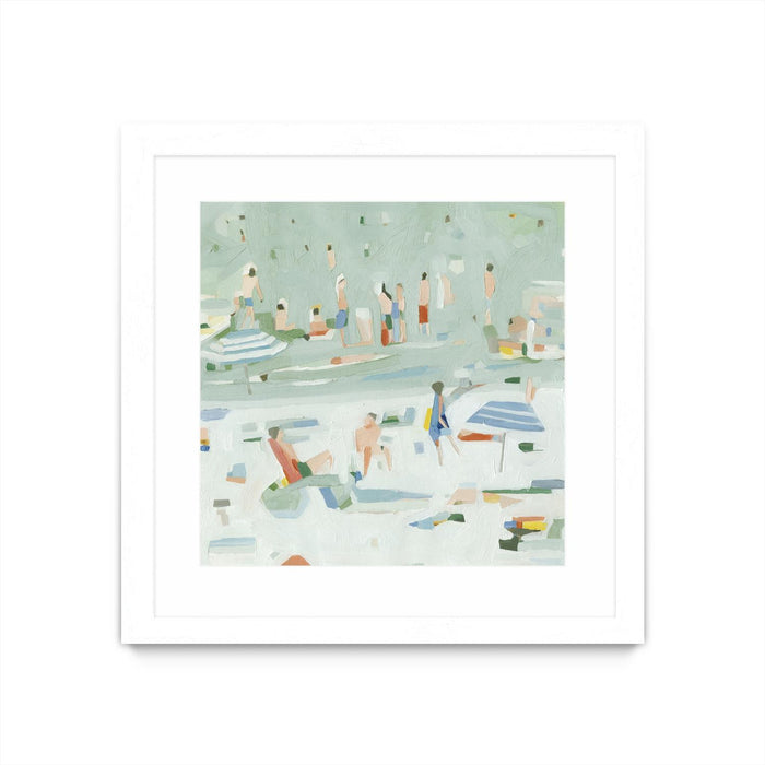 Œuvre d’art murale encadrée blanche et mate « Summer Confetti Ii » 36 x 36