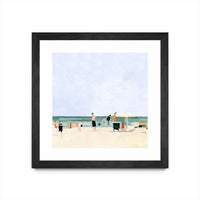 Œuvre d’art murale encadrée noire et mate « Family Vacation I » 30 x 30