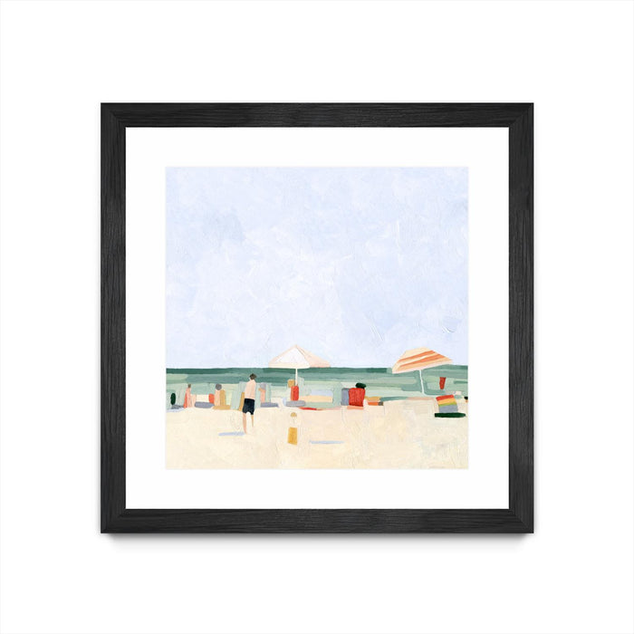 Œuvre d’art murale encadrée noire et mate « Family Vacation Ii » 30 x 30