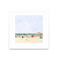Œuvre d’art murale encadrée blanche et mate « Family Vacation Ii » 30 x 30