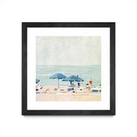 Œuvre d’art murale encadrée noire et mate « If It's The Beaches I » 36 x 36