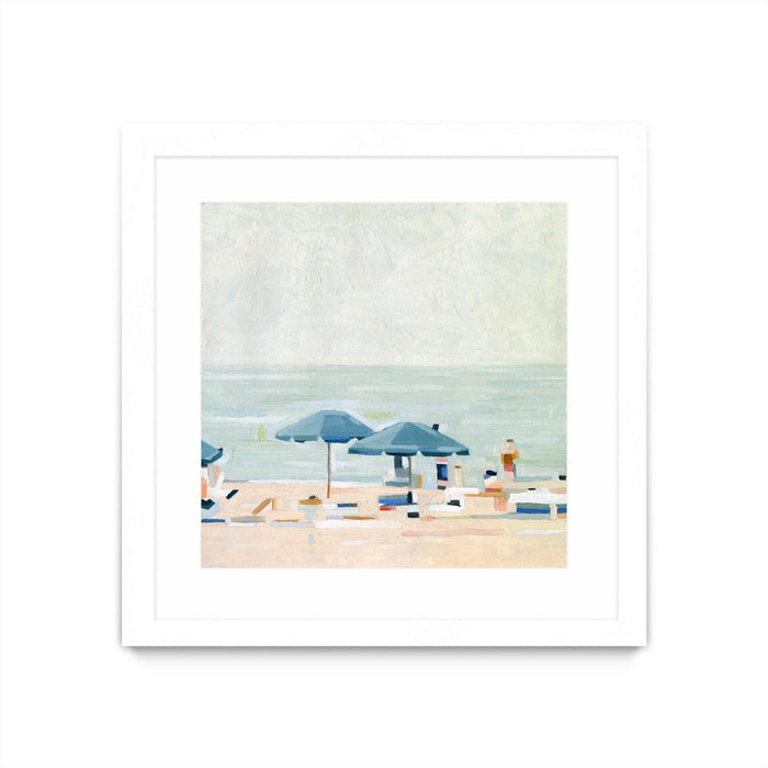 Œuvre d’art murale encadrée blanche et mate « If It's The Beaches I » 30 x 30