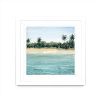 Œuvre d’art murale encadrée blanche et mate « Paradis Ii » 36 x 36