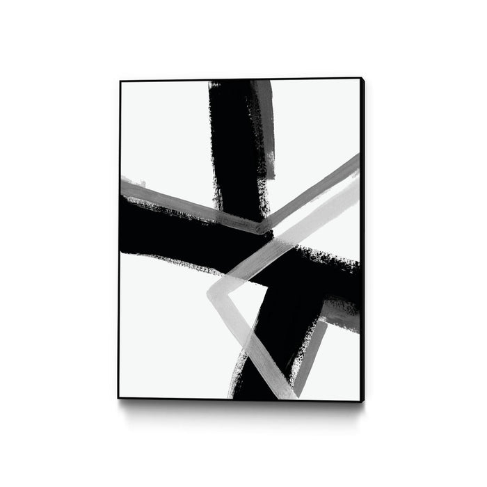 Œuvre d'art murale sur toile encadrée noire « Angular Pulse Iv » 30 x 40