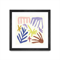 Œuvre d’art murale encadrée noire et mate « Coral Construction Ii » 36 x 36