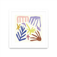 Œuvre d’art murale encadrée blanche et mate « Coral Construction Ii » 30 x 30