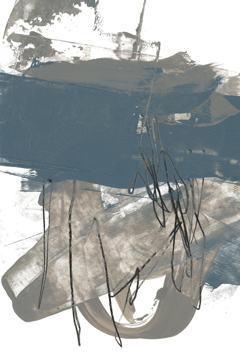 Œuvre d’art murale Giant Art « Blue & Grey Swipe I » 72 x 48
