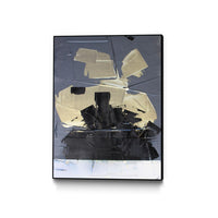 Œuvre d'art murale sur toile encadrée noire « Gold Divided Iii » 30 x 40