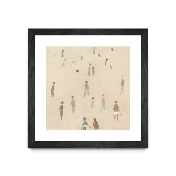 Œuvre d’art murale encadrée noire et mate « Beach Goer Iv » 30 x 30