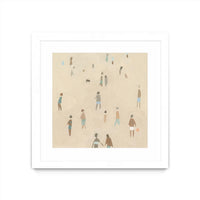 Œuvre d’art murale encadrée blanche et mate « Beach Goer Iv » 30 x 30