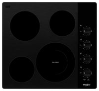 Surface de cuisson électrique Whirlpool de 24 po à 4 éléments - noire - WCE55US4HB