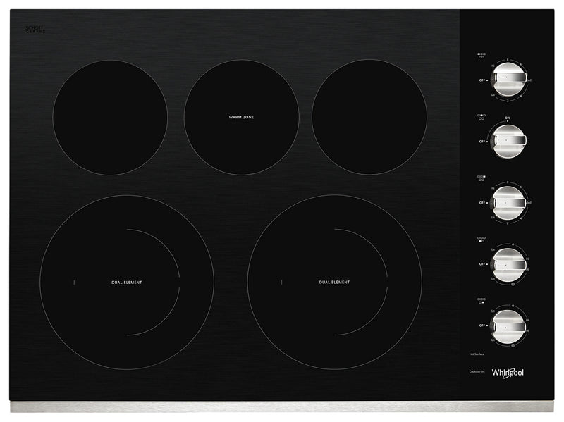 Surface de cuisson électrique Whirlpool de 30 po à 5 éléments - acier inoxydable - WCE77US0HS